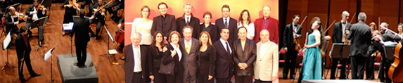 Loïc Schneider, Riria Niimura and M. Larrieu and the jury of the first competition